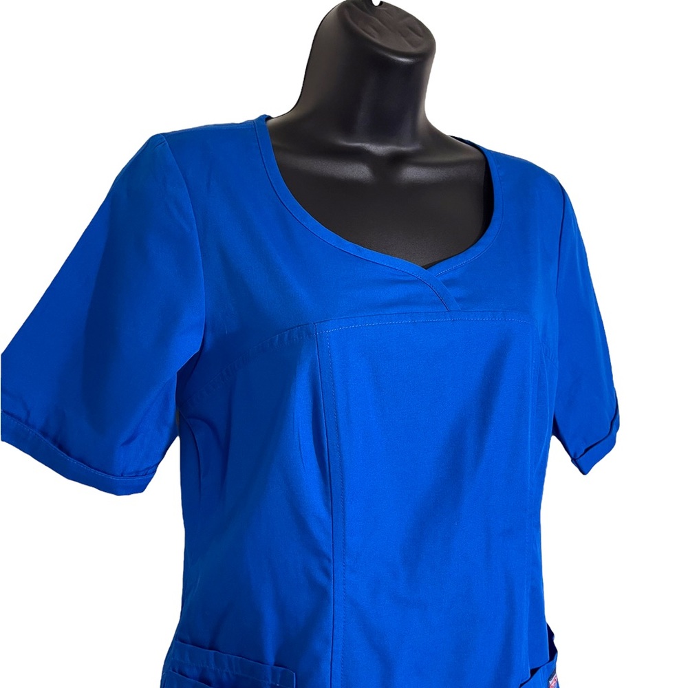 Two Cherokee scrub tops black and blue size XS New - Picture 12 of 12